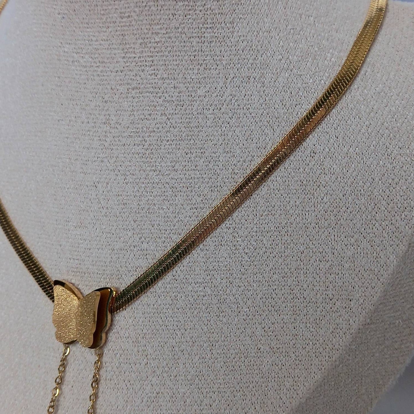 Gold Butterfly Charm Necklace - Chain Necklaces,Gold Butterfly Necklace,Gold Necklaces In The UK,Gold Jewellery In The UK,Butterflies