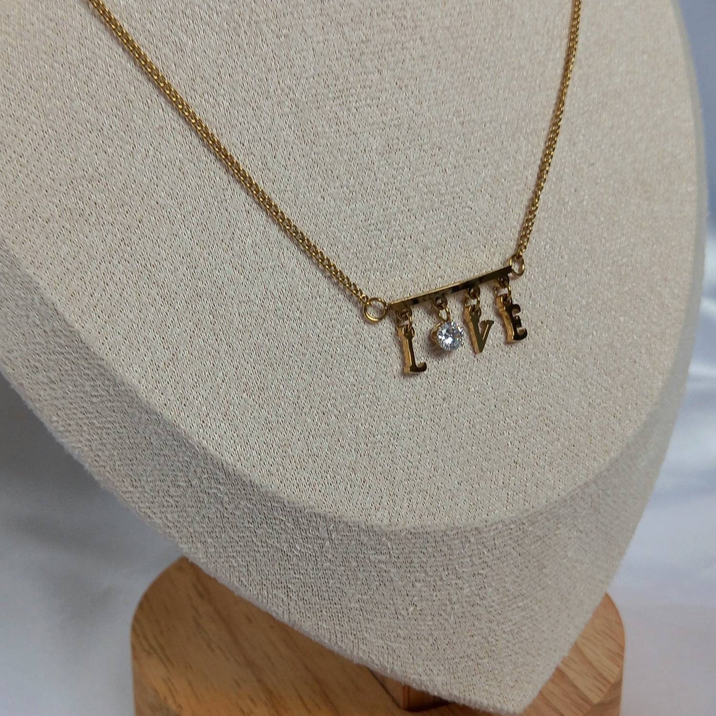 Gold Love Necklace - Gold Necklaces In The UK,Gold Letter Necklaces,Gold Letter Jewellery In The UK,Birthday Gift,Love Jewellery