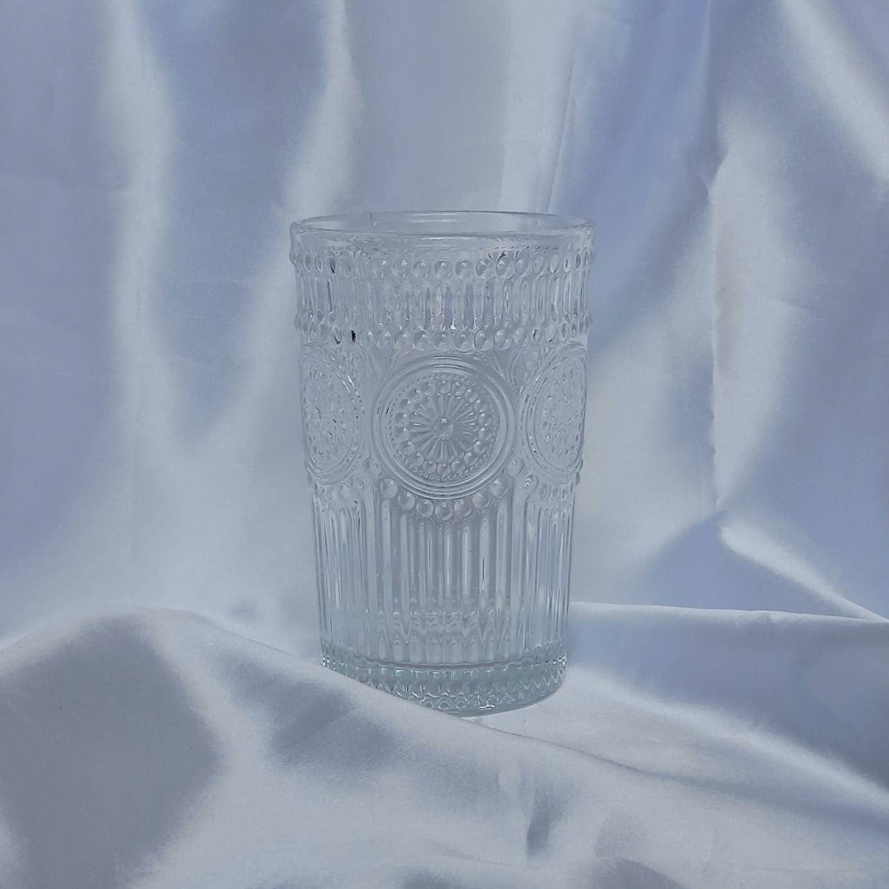 Tall Clear Patterned Glass Tumbler - Clear Summer Glasses,Clear Patterned Glasses,Summer Glassware,Gifts For Her,Clear Glassware In The UK