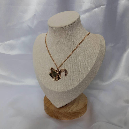 Gold Plated Origami Swan Necklace - Swan Charm,Gold Jewellery In The UK,Gold Necklaces In The UK,Charm Necklace,Origami Charm Necklace,Swans