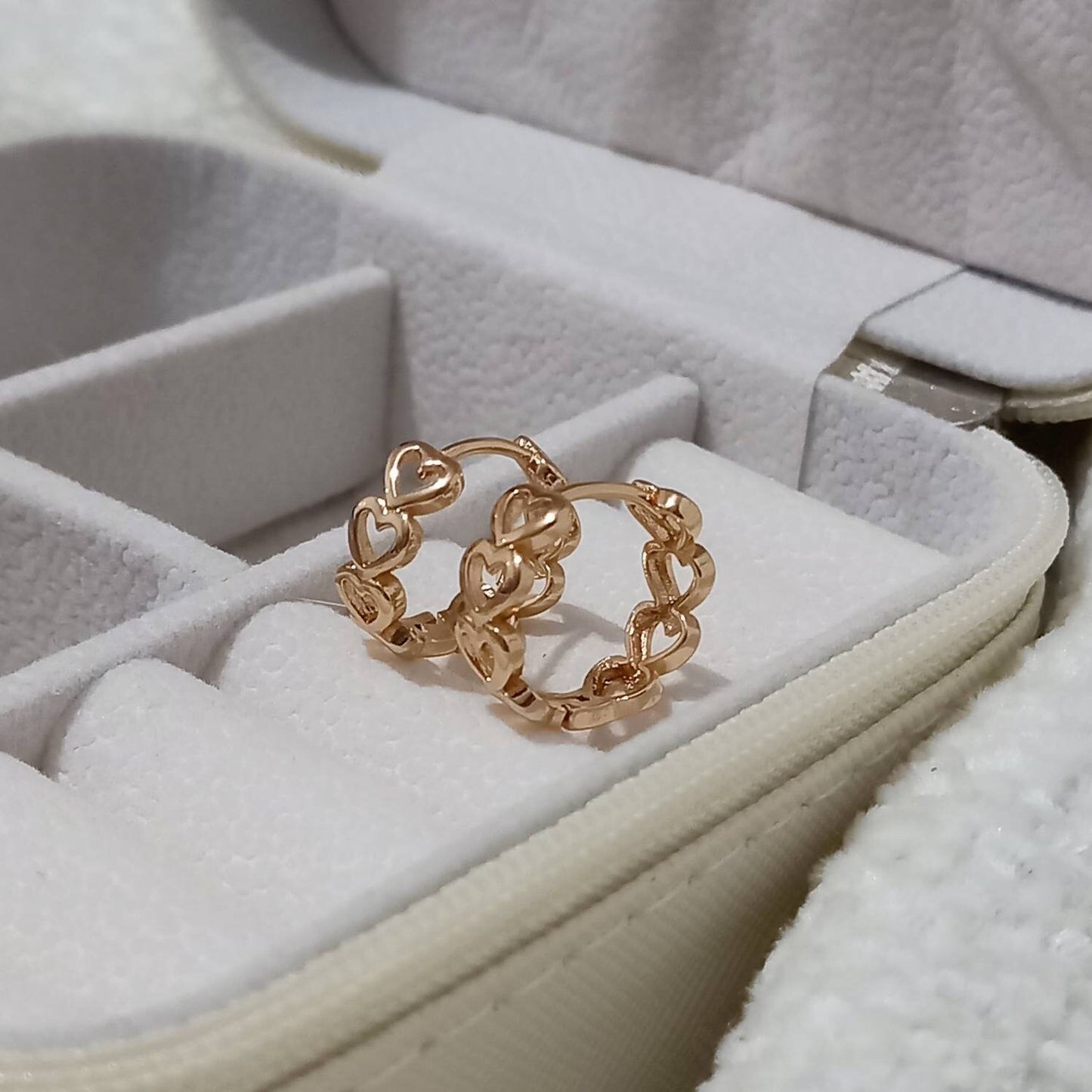 Gold Heart Hoop Earrings - Heart Earrings In The UK,Small Gold Hoops,Gold Jewellery In The UK,Gold Earrings In The UK,Retro Hoops,Hearts