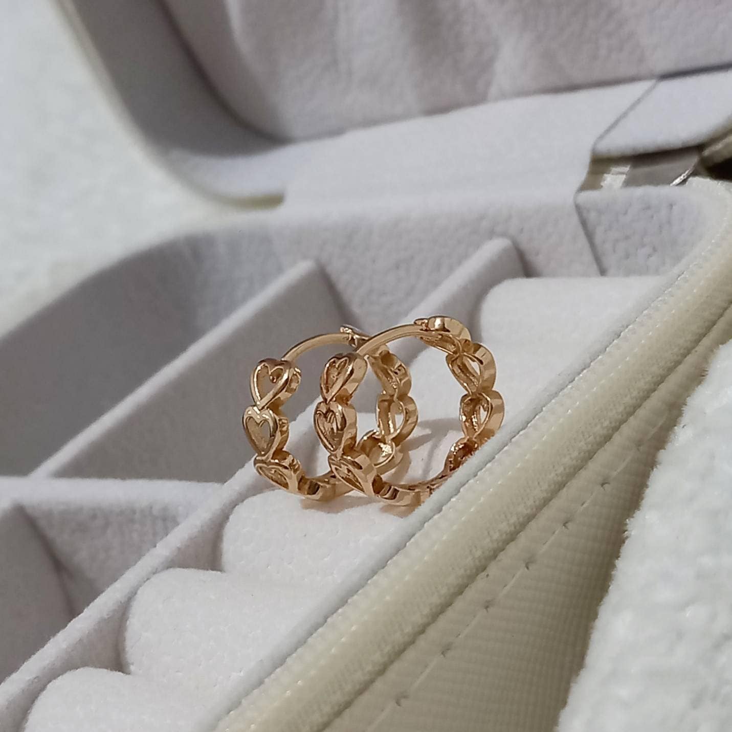 Gold Heart Hoop Earrings - Heart Earrings In The UK,Small Gold Hoops,Gold Jewellery In The UK,Gold Earrings In The UK,Retro Hoops,Hearts